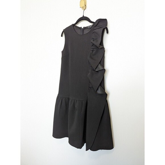 Elle Oh Elle Black Ruffle Dress Size Small - Picture 2 of 9